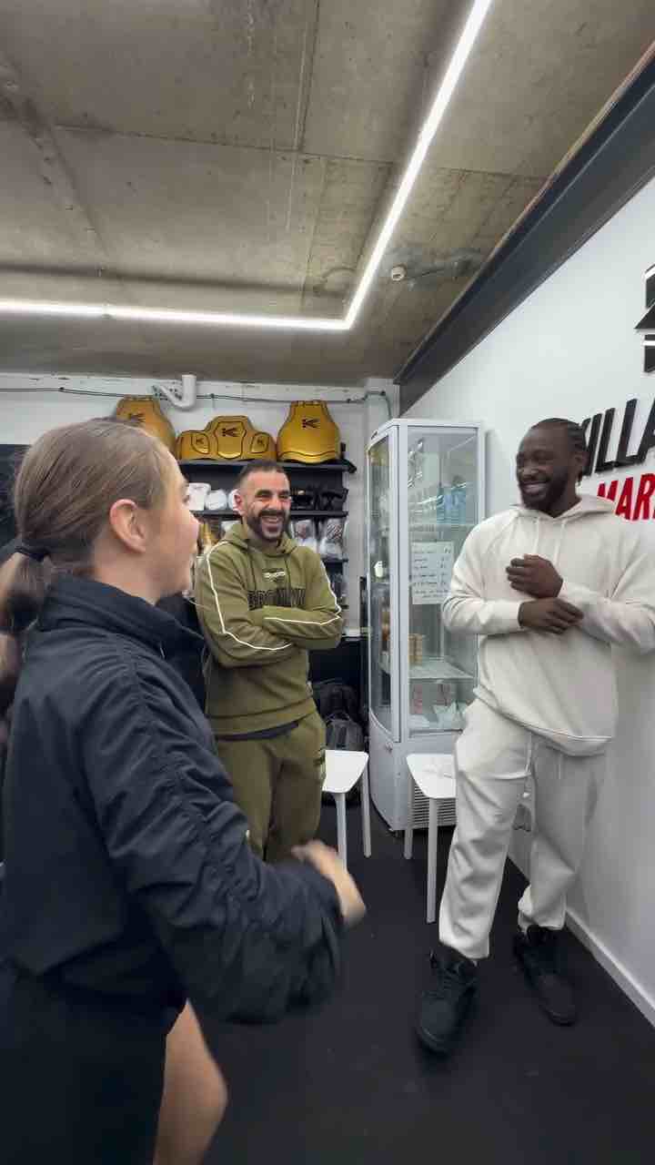 Terrence Crawford seeing if aspiring 10 year old girl boxer has boxing skills